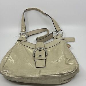 Coach Shimmering Cream Shoulder Bag